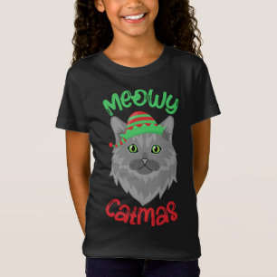 Camiseta Meowy Catmas. Navidades del gato del elfo de los N