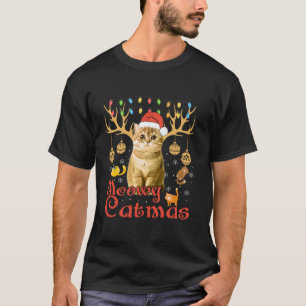 Camiseta Meowy Catmas Navidades Divertidas Navidades Mujere