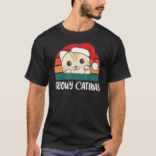 Camiseta Meowy Catmas Pun de Navidad de Gato