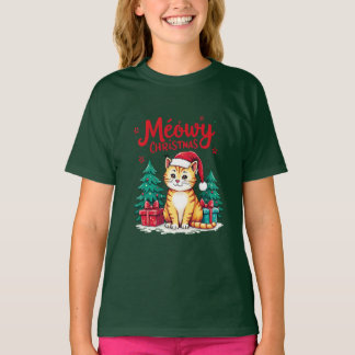 Camiseta Meowy Christmas Funny Cat T-shirt
