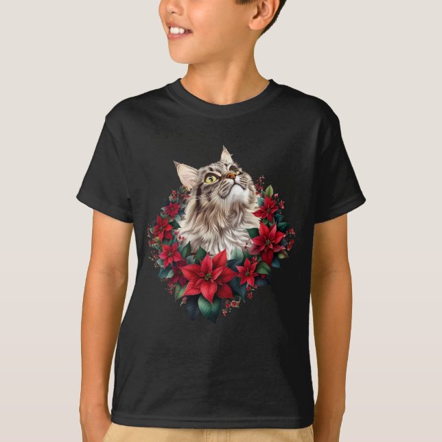 Camiseta Meowy Christmas Maine Coon Cat  (Anverso)