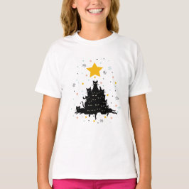 Camiseta Meowy Christmas tree , divertido árbol de navidad 