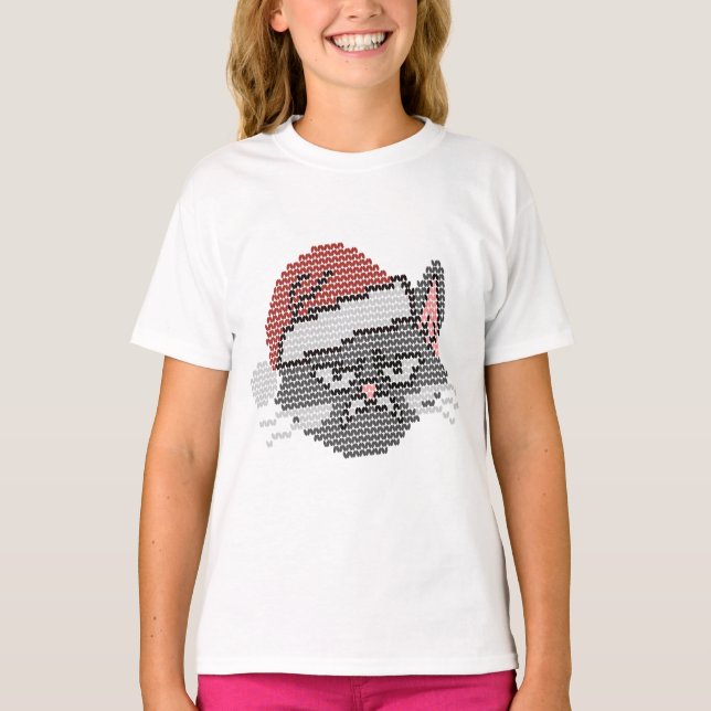 Camiseta Meowy Christmas Ya Filthy Animal - Ugly Cat (Anverso)