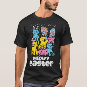 Camiseta Meowy Easter Bunny Gats Primavera Animal Mascota M