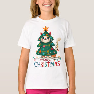 Camiseta Meowy Funny Navidades Cat