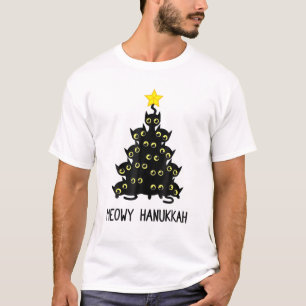 Camiseta Meowy Hanukkah Cat Árbol de Navidad Chanukah judío