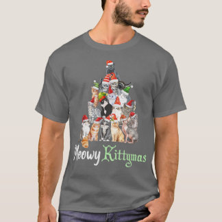 Camiseta Meowy Kittymas Cats con Navidades de gatos de Sant