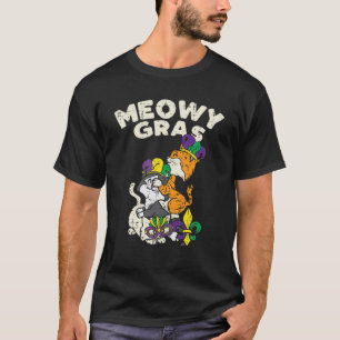 Camiseta Meowy Mardi Gras Funny Nola Chica propietaria del