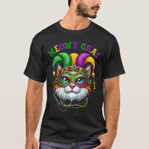 Camiseta Meowy Mardi Gras Funny Nola Chica propietaria del 