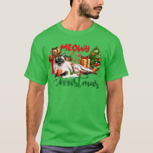Camiseta Meowy Merry Catmas Christmas Tree Cat Lover Christ