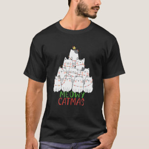 Camiseta Meowy Merry Catmas Navidad Divertido gato lindo Na
