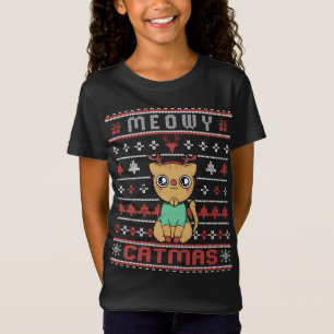Camiseta Meowy Merry Catmas - Un gato Navidad lindo sudor f
