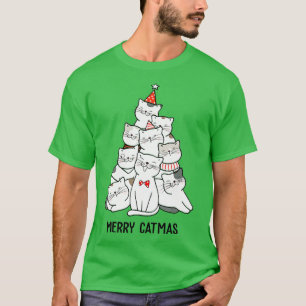 Camiseta Meowy Merry CatmasCute Navidades Cat Lover Navidad