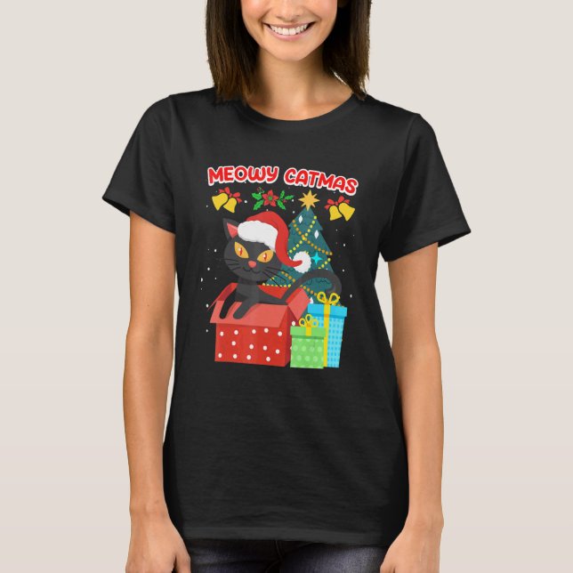 Camiseta Meowy Navidad Felina (Anverso)