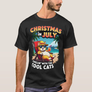 Camiseta Meowy Navidad Verano Navidad En Julio Chillin Cool