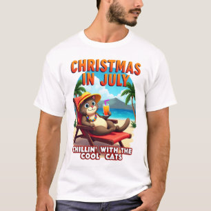Camiseta Meowy Navidad Verano Navidad En Julio Relajado Gen