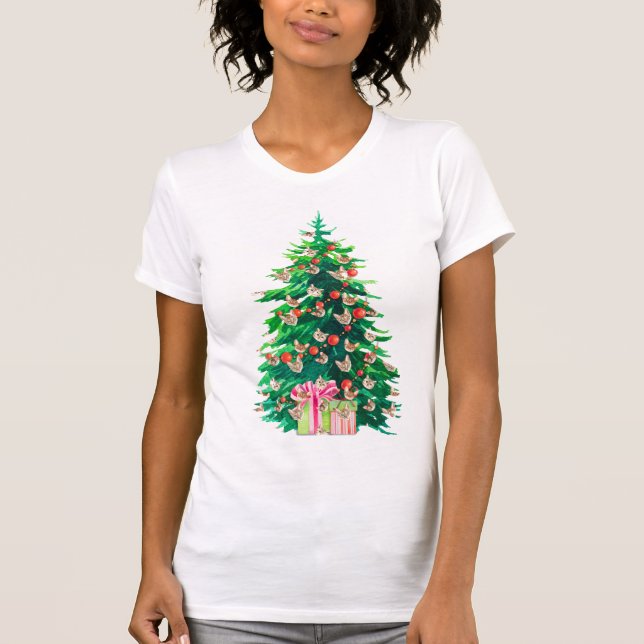 Camiseta Meowy Navidades Cat Mom Shirt - Gracioso Tee de Ár (Anverso)