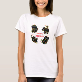 Camiseta Meowy Navidades Cat T-Shirt - Graciosa fiesta de t