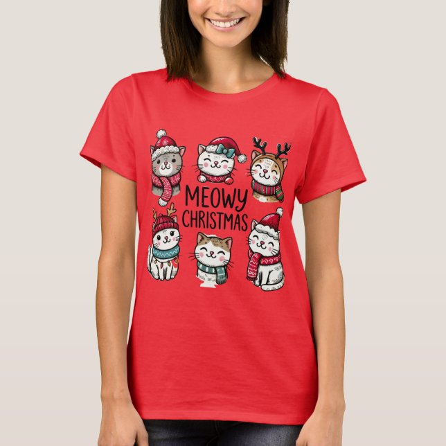 Camiseta Meowy Navidades Cats (Anverso)