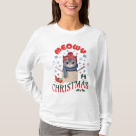 Camiseta Meowy Navidades Grumpy Gray Cat