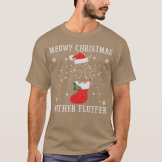 Camiseta Meowy Navidades Madre Fluffer Funny Cat Lover gif