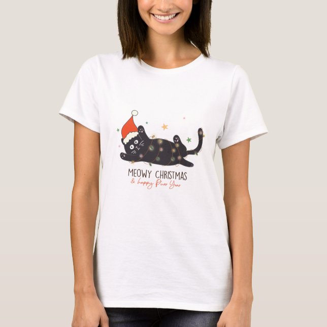 Camiseta Meowy Navidades y feliz año de puré (Anverso)