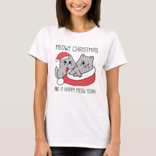 Camiseta Meowy Navidades Y Un Feliz Año Próximo