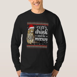 Camiseta Meowy Tabby Cat Navidades feos sudadera de gato
