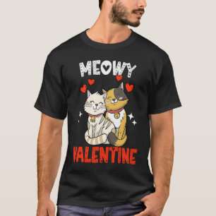 Camiseta Meowy Valentine Cats Cute Kitten Cat Valentines Da