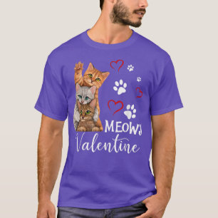 Camiseta Meowy Valentine Cats Cute Kitten Cat Valentines Da