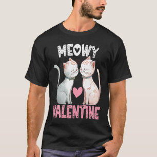 Camiseta Meowy Valentine Cats Cute Kitten Cat Valentines Da