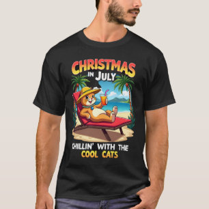 Camiseta Meowy Xmas verano Navidad en julio relajante Gatos