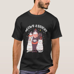 Camiseta Meowy Y Navidades Brillantes Cat Merry Christmas C