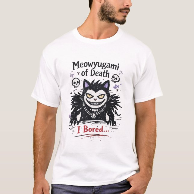 Camiseta Meowyugami of Death – I’m Bored Cat Parody (Anverso)