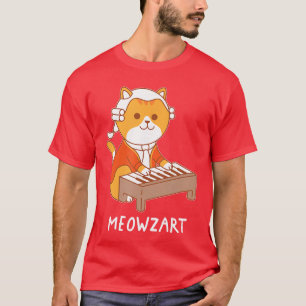 Camiseta Meowzart Gato Juego de Palabras Música Clásica Pia