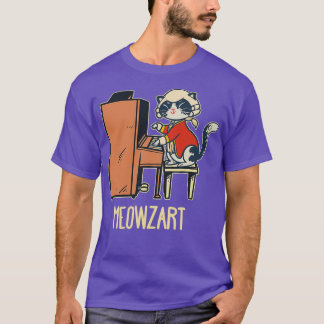 Camiseta Meowzart Un Gato Agradable Tocando El Piano