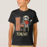 Meowzart Un gato lindo tocando el piano divertido