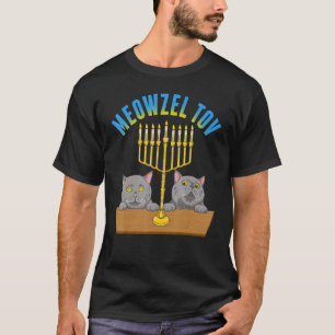 Camiseta Meowzel Tov Cat Jewish Mazel Tov Hanukah Fun Tra