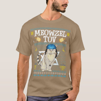 Camiseta Meowzel Tov Chanukah Gato judío Funny Menorah