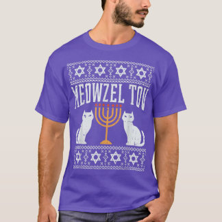 Camiseta Meowzel Tov Chanukah Hanukka Dueño de un gato judí