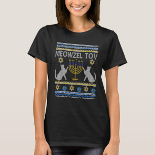 Camiseta Meowzel Tov Chanukah Hanukka Dueño de un gato judí