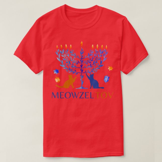 Camiseta Meowzel Tov Chanukah Hanukkah Judía Dueño Del Gato (Diseño del anverso)
