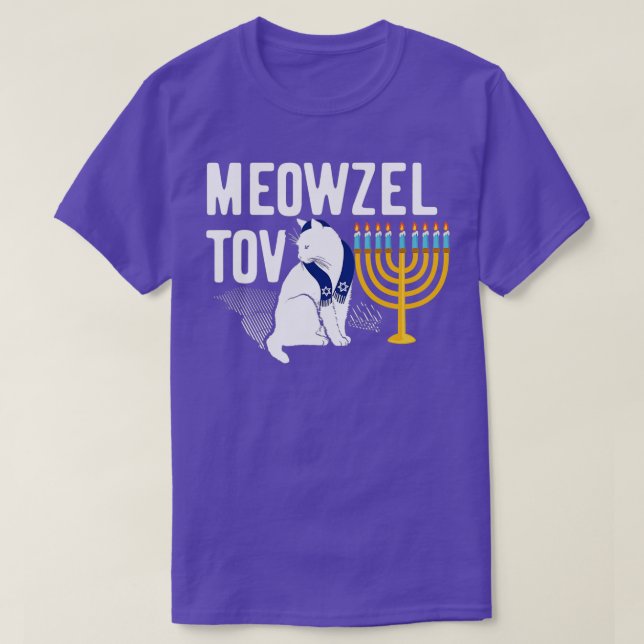 Camiseta Meowzel Tov Funny Cat Chanukah Hanukkah Jewish Hol (Diseño del anverso)