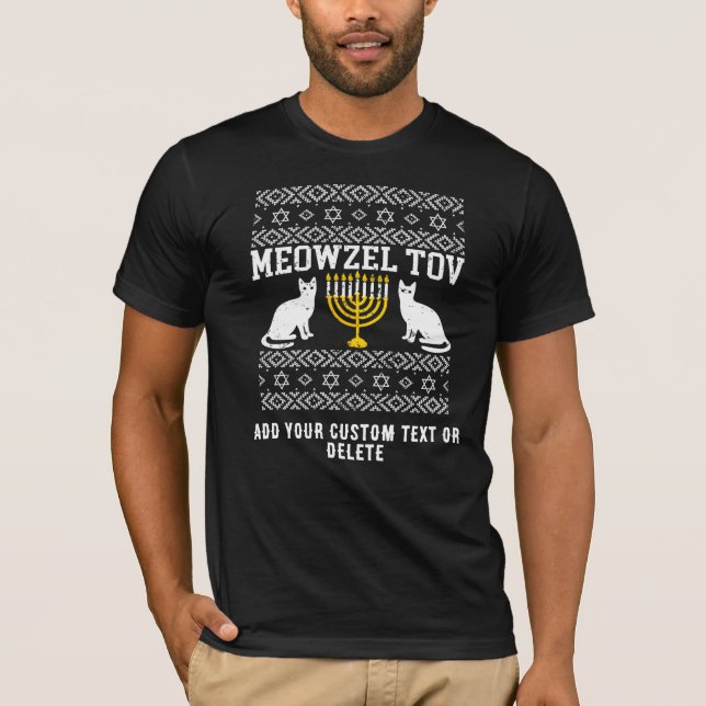 Camiseta Meowzel Tov Funny Cat Hanukkah Chanukah Jewish (Anverso)