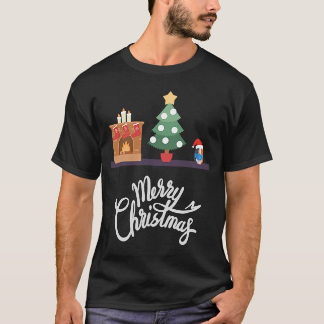 Camiseta Mercadería de cerdo guineana Feliz Navidad para Ch (Anverso)