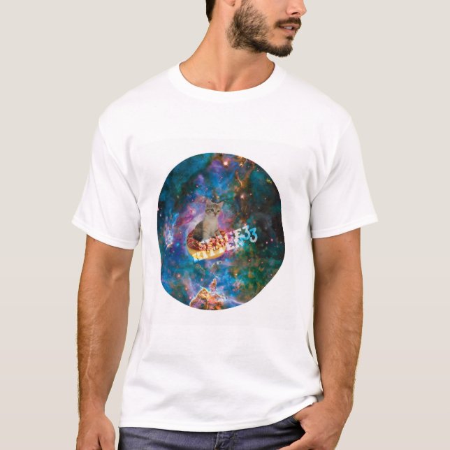 Camiseta Mercadería de gatitos espaciales (Anverso)