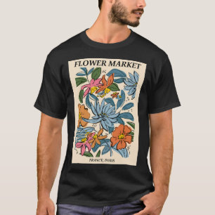 Camiseta Mercado de flores Imprimir París Resumen Flores Ar