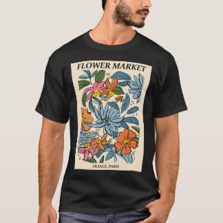 Camiseta Mercado de flores Imprimir París Resumen Flores Ar