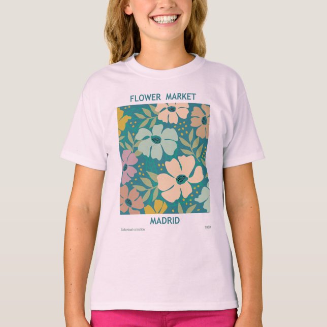 Camiseta Mercado de flores Madrid Imprimir (Anverso)