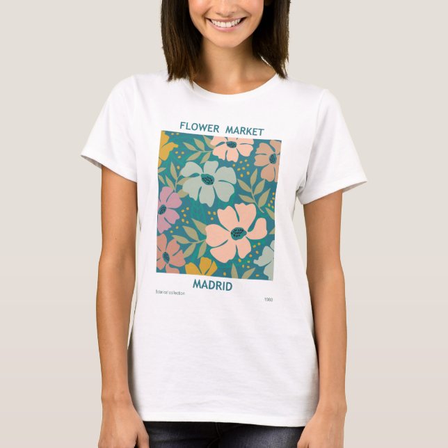 Camiseta Mercado de flores Madrid Imprimir (Anverso)